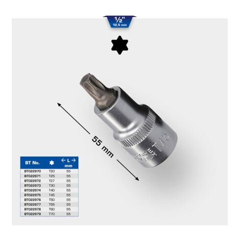 Brilliant Tools 1/2 Zoll TX-Bit-Stecknuss