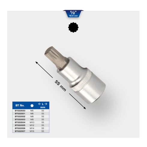 Brilliant Tools 1/2 Zoll Vielzahn-Bit-Stecknuss M14