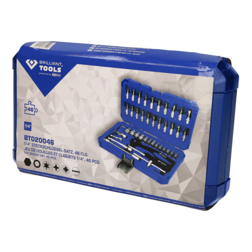 Brilliant Tools 1/4" dopsleutelset, 46-dlg