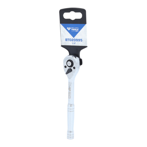 Brilliant Tools 1/4" omschakelbare ratel met metalen greep