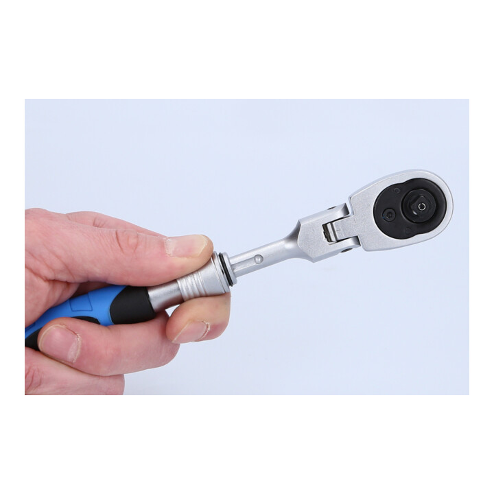 Brilliant Tools 1/4" omschakelbare ratel met telescoop en flexibele kop (175 - 225 mm)