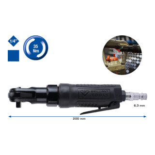 Brilliant Tools 1/4" persluchtratel, 35 Nm