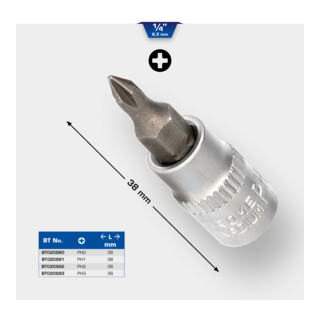 Brilliant Tools 1/4 inch PH kruiskopbitdop