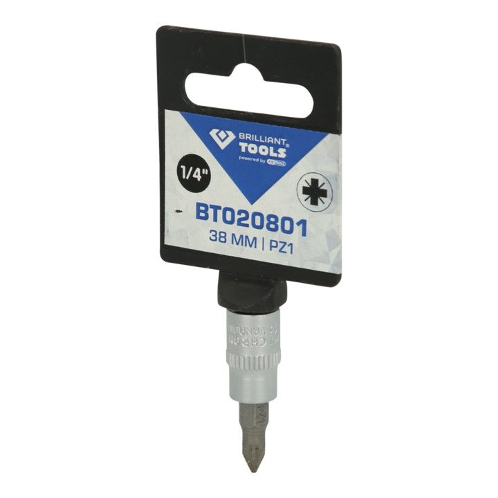 Brilliant Tools 1/4" PZ kruiskopbitdop, PZ1