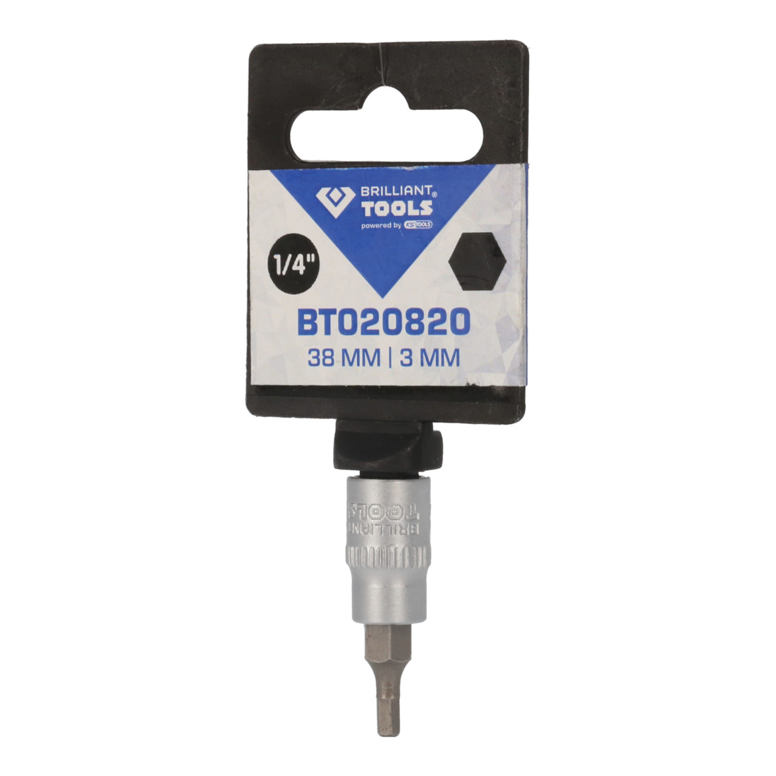 Brilliant Tools 1/4 Zoll Innensechskant Bit-Stecknuss, 3 mm