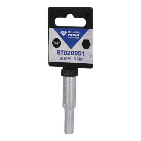 Brilliant Tools 1/4 Zoll Sechskant-Stecknuss, lange Ausführung