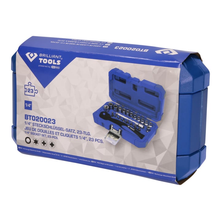 Brilliant Tools 1/4 Zoll Steckschlüssel-Satz, 23-tlg