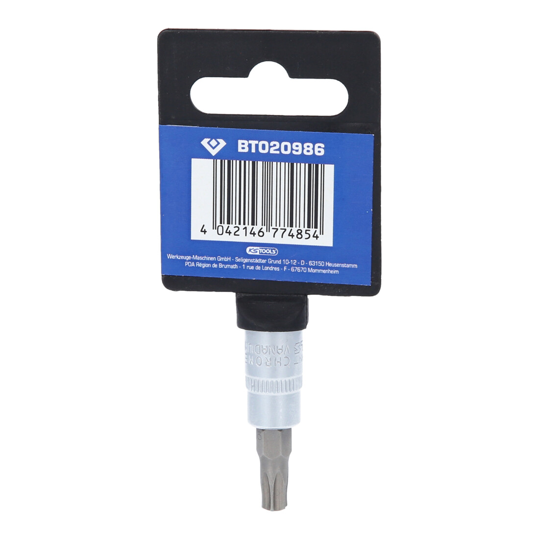 Brilliant Tools 1/4 Zoll TX-Bit-Stecknuss, mit Stirnlochbohrung, TB30