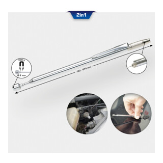 Brilliant Tools 2in1 Teleskop-Magnetheber mit Waschdüsenreinigungs- und Einstellwerkzeug