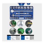 Brilliant Tools 3/4" dopsleutelset, 20-dlg