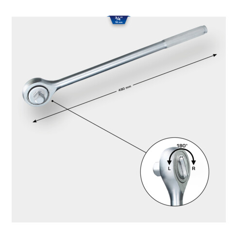 Brilliant Tools 3/4" Umschaltknarre, 24 Zahn