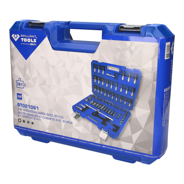 Brilliant Tools 3/8" dopsleutelset, 61 dlg