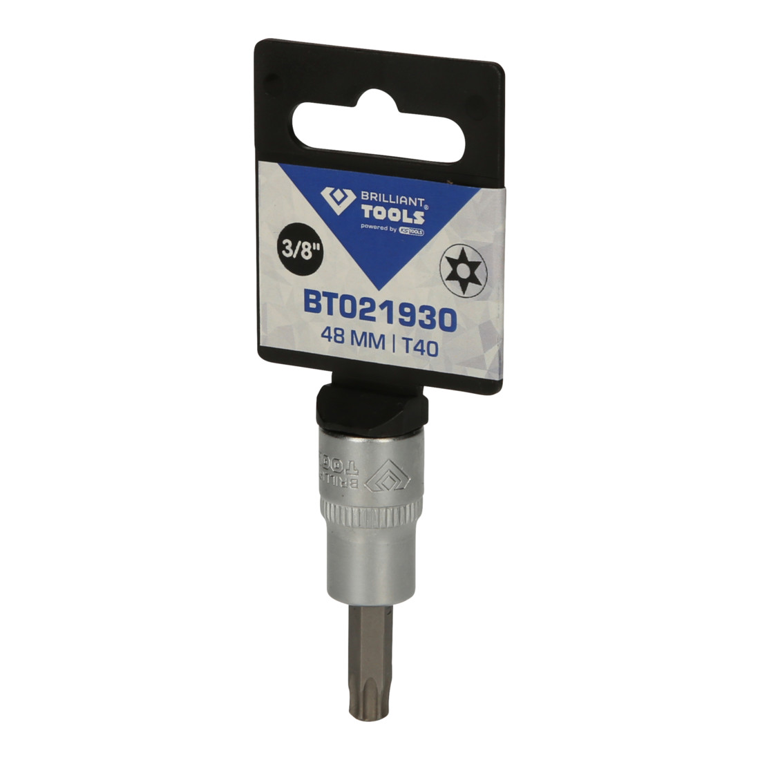 Brilliant Tools 3/8 inch TX bitdop, met kopboring