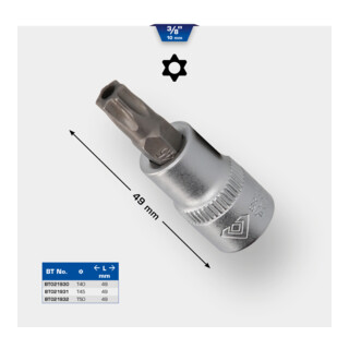 Brilliant Tools 3/8 inch TX bitdop, met kopboring