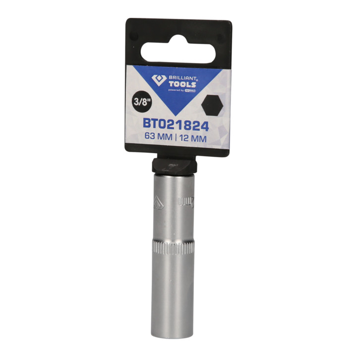 Brilliant Tools 3/8 Zoll Sechskant-Stecknuss, lange Ausführung, 12 mm