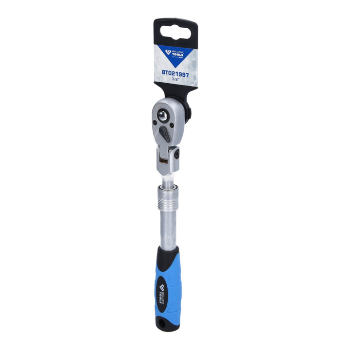 Brilliant Tools 3/8 Zoll Teleskop-Umschaltknarre mit flexibelem Kopf (250 - 350 mm)