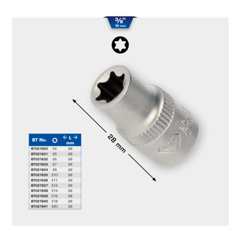 Brilliant Tools 3/8 Zoll Torx-E-Stecknuss, E7