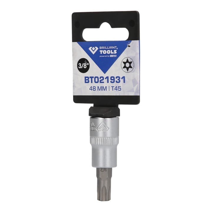 Brilliant Tools 3/8 Zoll TX-Bit-Stecknuss, mit Stirnlochbohrung