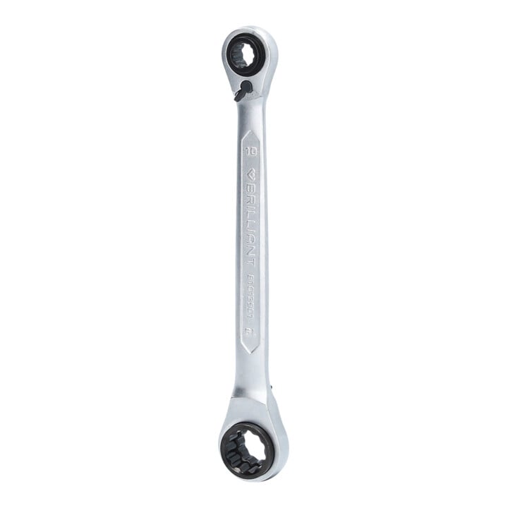 Brilliant Tools 4 in 1, Doppel-Ratschenringschlüssel, 10 x 13, 17 x 19 mm