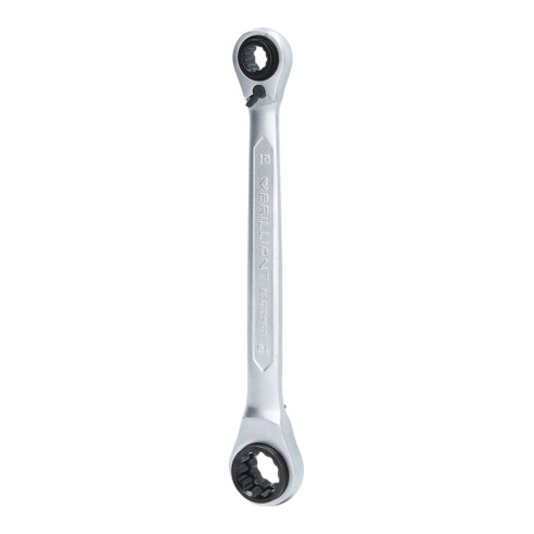 Brilliant Tools 4 in 1, Doppel-Ratschenringschlüssel, 10 x 13, 17 x 19 mm