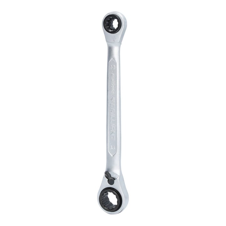 Brilliant Tools 4-in-1m dubbele ratelringsleutels, 10 x 13, 17 x 19 mm