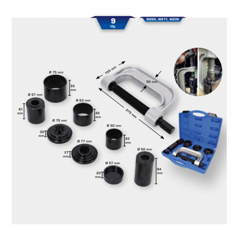 Brilliant Tools 4in1 kogeltrekkerset, 9-dlg