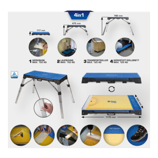 Brilliant Tools 4in1 universele werkbank