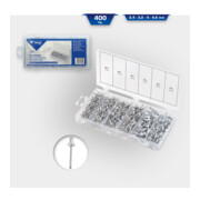 Brilliant Tools Assortiment blindklinknagels 400-dlg, Ø 2,4 - 3,2 - 4 - 4,8 mm