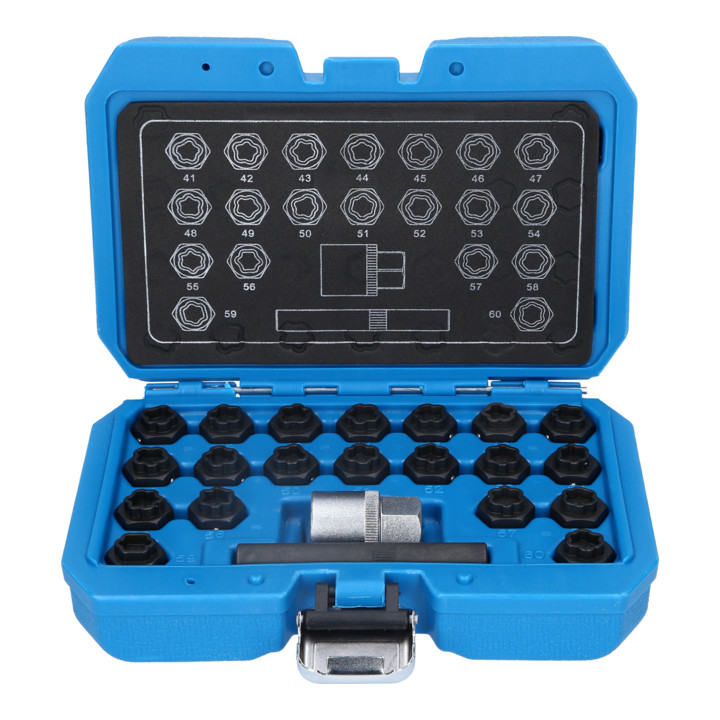 Brilliant Tools Assortiment de douilles pour antivols de roue, pour BMW, 22 pcs