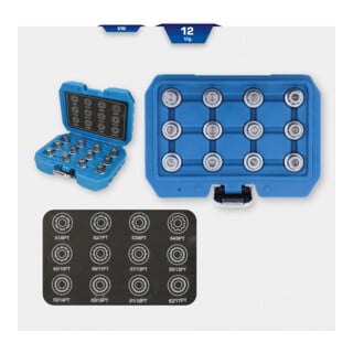 Brilliant Tools Assortiment de systèmes antivols de roue pour VW, 12 pcs