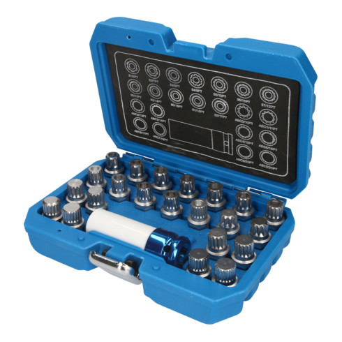 Brilliant Tools Assortiment de systèmes antivols de roue pour VW, 23 pcs
