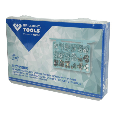Brilliant Tools Assortiment de vis de vidange et joints, 543 pcs
