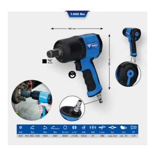 Brilliant Tools Avvitatore pneumatico a percussione 3/4", 1800 Nm