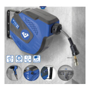 Brilliant Tools Avvolgitubi per aria compressa automatico, Ø 8mmx10 m