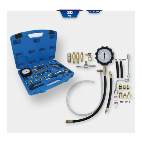 Brilliant Tools Brandstofinspuitsysteem-testerset, 20-dlg