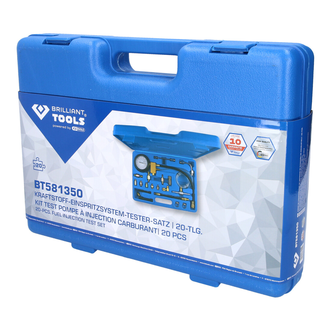 Brilliant Tools Brandstofinspuitsysteem-testerset, 20-dlg
