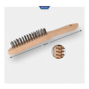Brilliant Tools Brosse à main en fil inox 3 rangs, 290 mm