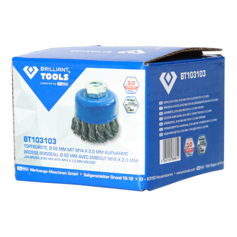 Brilliant Tools Brosse circulaire Ø 65 mm avec fixation M14 x 2,0 mm