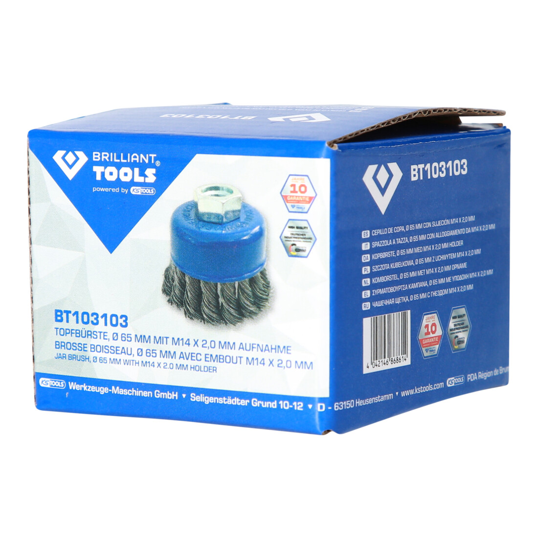 Brilliant Tools Brosse circulaire Ø 65 mm avec fixation M14 x 2,0 mm