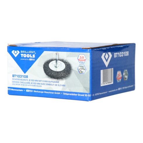Brilliant Tools Brosse disque, Ø 100 mm, tige 6 mm