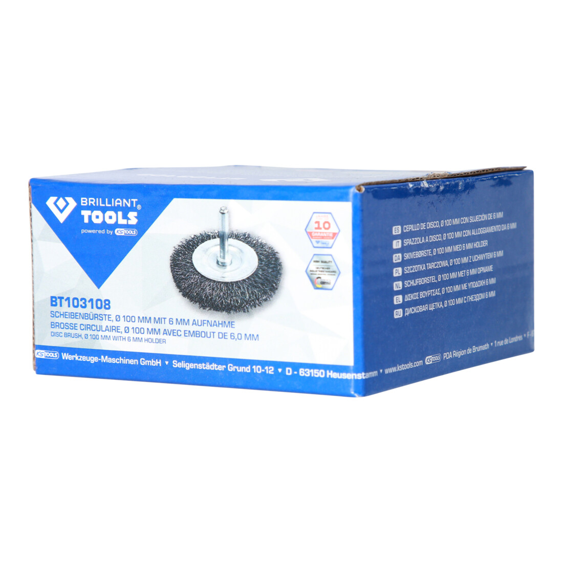 Brilliant Tools Brosse disque, Ø 100 mm, tige 6 mm