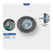 Brilliant Tools Brosse disque, Ø 75 mm avec arbre de 6 mm