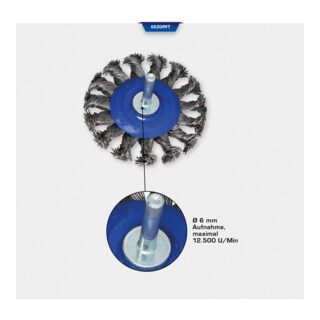 Brilliant Tools Brosse disque torsadée Ø 75 mm avec fixation 6 mm