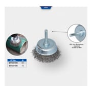 Brilliant Tools Brosse métallique pour perceuse, Ø 75 mm, tige 6 mm