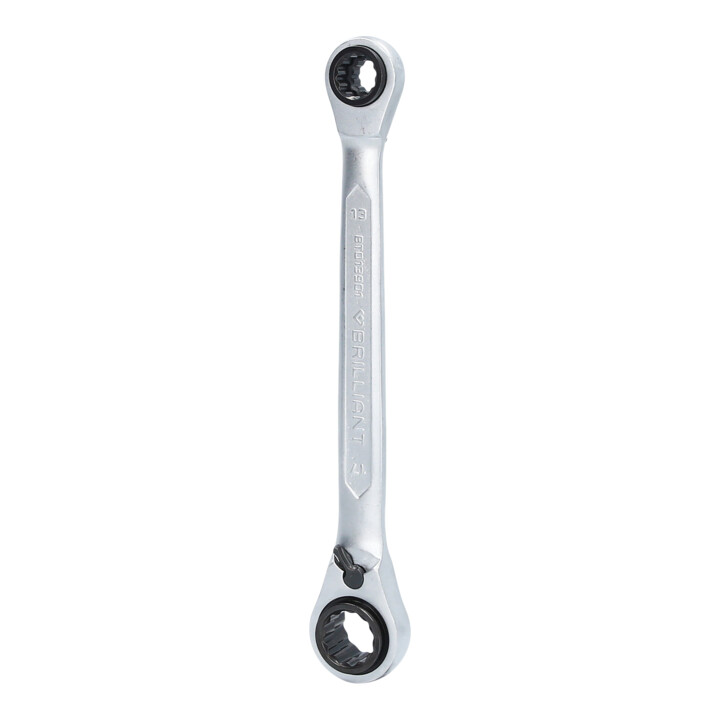 Brilliant Tools Clé polygonale à cliquet double 4 en 1, 10 x 13, 17 x 19 mm