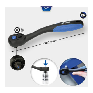 Brilliant Tools Cliquet réversible 1/4 pouce
