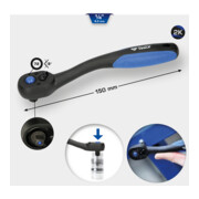 Brilliant Tools Cliquet réversible 1/4 pouce