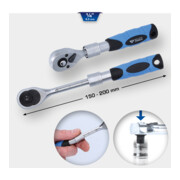 Brilliant Tools Cliquet réversible télescopique 1/4" (150 - 200 mm)