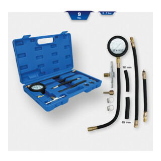 Brilliant Tools Coffret de test de pression pour pompe à injection, 9 pcs