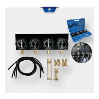 Brilliant Tools Coffret de test d'injecteurs avec 4 manomètres, 26 pcs